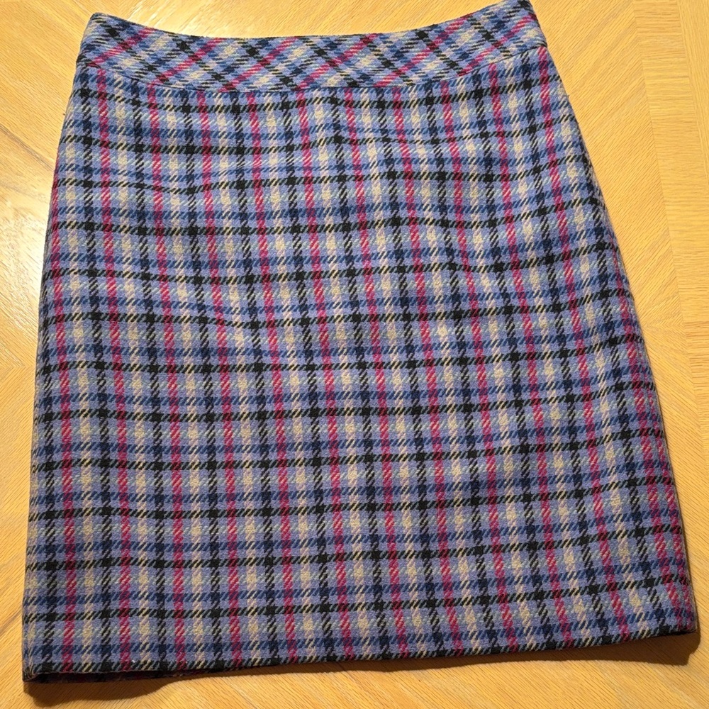 Chic Plaid Pencil Skirt in Blue and Pink